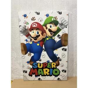 Super Mario Luigi Canvas Wall Art Large Nintendo Game Room Decor